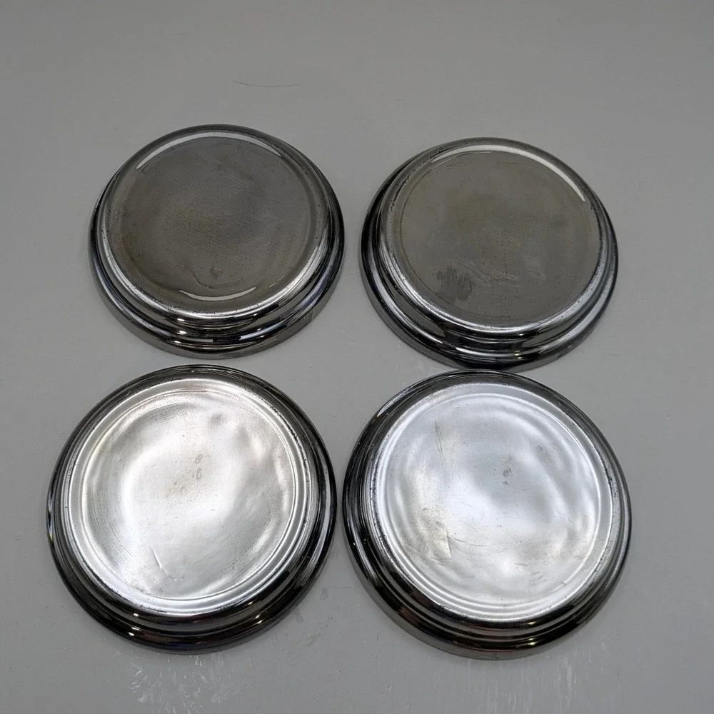 Vintage Chrome Trojan Spartan Warrior Head MCM Mercury Glass Coasters Set of 4